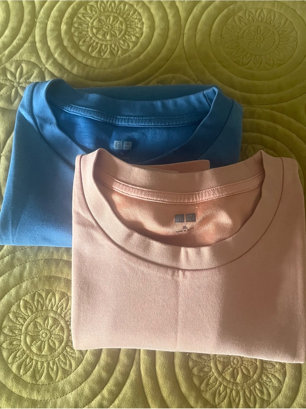 Uniqlo  Sleeveless  T-Shirts in Blue and peach - 2 for $20